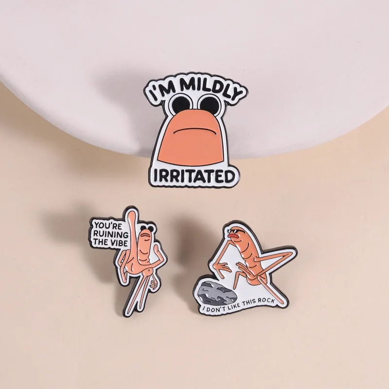 Cartoon Brooches Funny Angry Office Worker Metal Badges Small Gifts Wholesale Cap Pins for Clothes Backpack Accessories Brooch