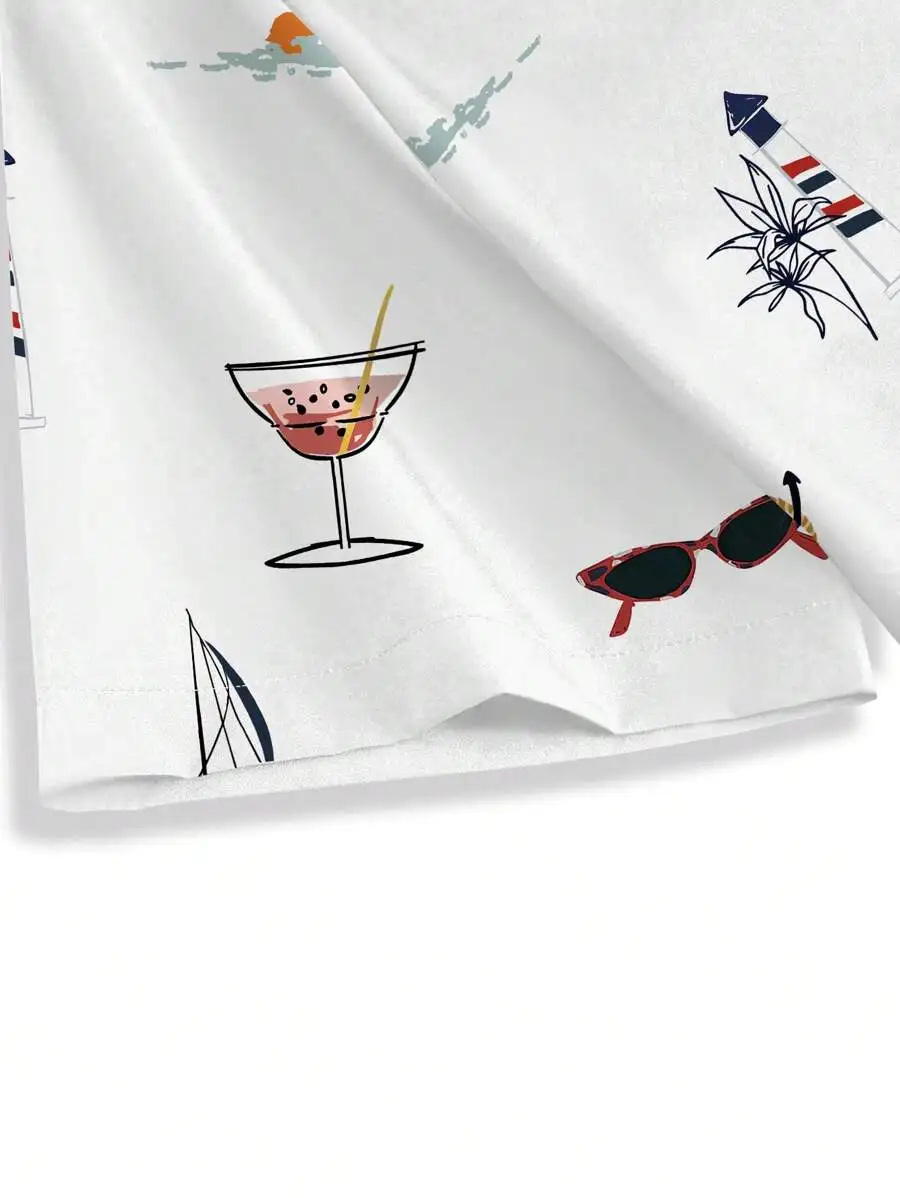 Men's Hawaiian Vacation Casual Button Down Short Sleeve Shirt