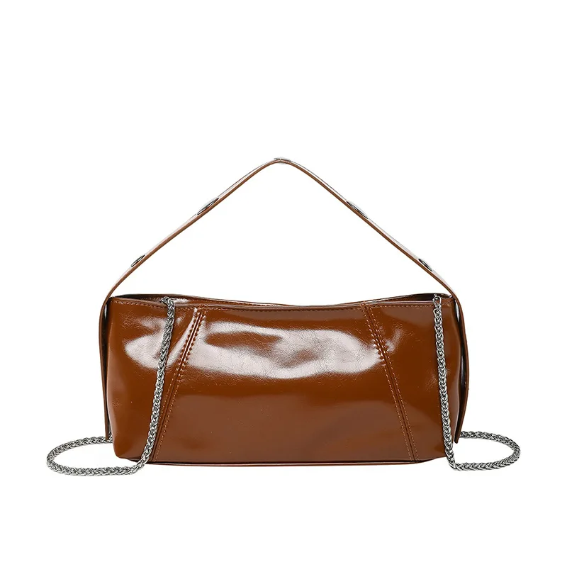 

Early Fall Luxury Shoulder Bag, Minimalist Chain Strap Purse for Women Elegant Studded Crossbody Versatile Top Handle Tote, Chic