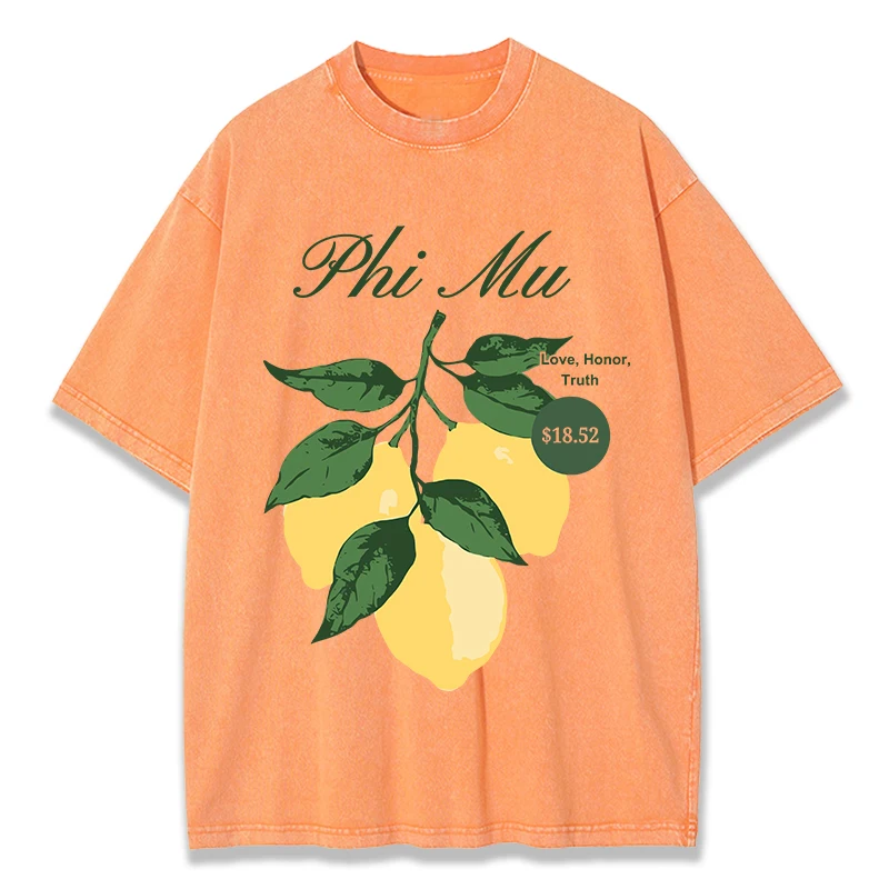

Love Honor Truth Lemon Prints Washed T-Shirts Women Cotton Oversize T Shirts Comfortable Distressed O-Neck Tops Summer Clothes