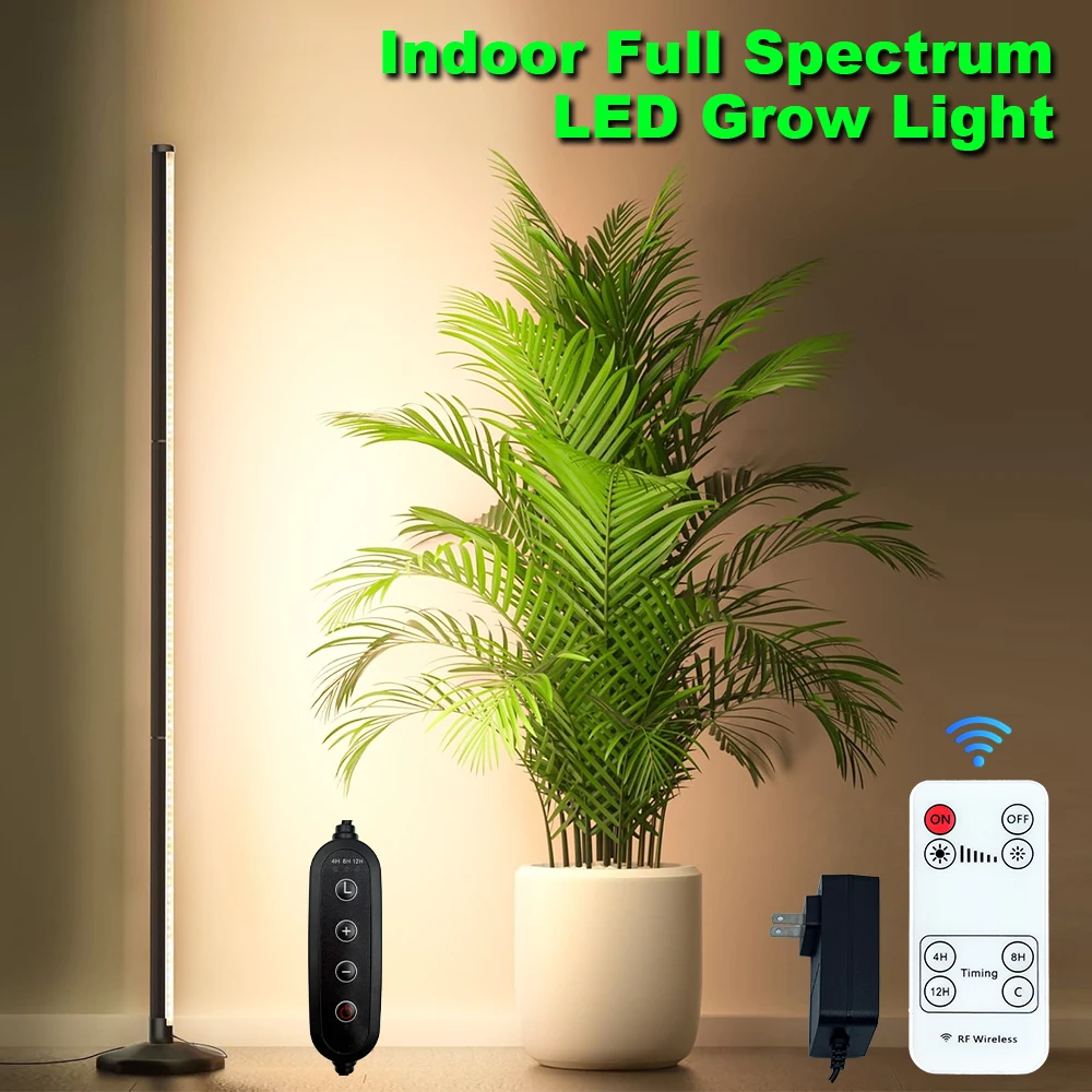 

65" Full Spectrum Plant Grow Light Standing Floor Lamp Hanging & Standing 2-in-1 Indoor House Plants Bonsai Greenhouse