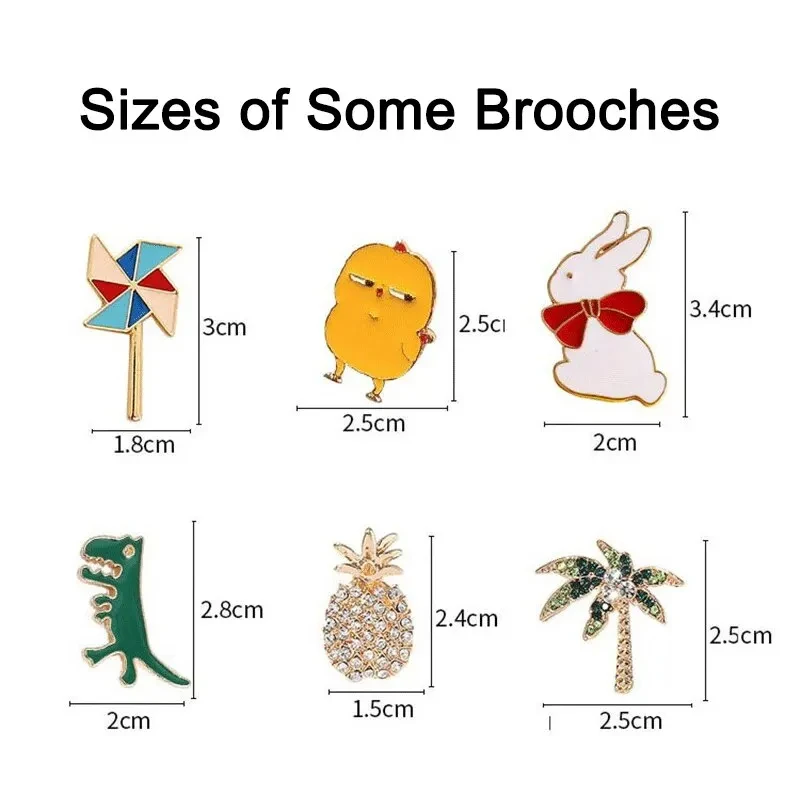 50PCS Cartoon Brooches Icons Plants Pins Badge Animal Or Fruit Button Backpack Clothes Hat Decor Accessories Jewelry