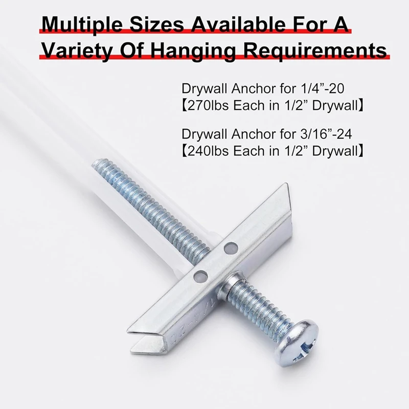 ABUL-Drywall Anchor With Bolt For 1/4In-20In Fastener Sizes, Heavy Duty Hollow Drywall Anchor Kit For TV Mounting