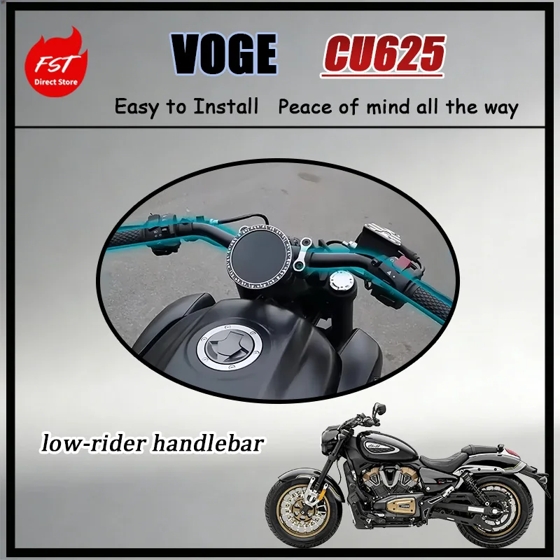 

For Retro Cruiser Style Low Profile M Handlebar for Voge CU625 Rearward Swept CNC Aluminum Alloy Bar for Comfortable Riding
