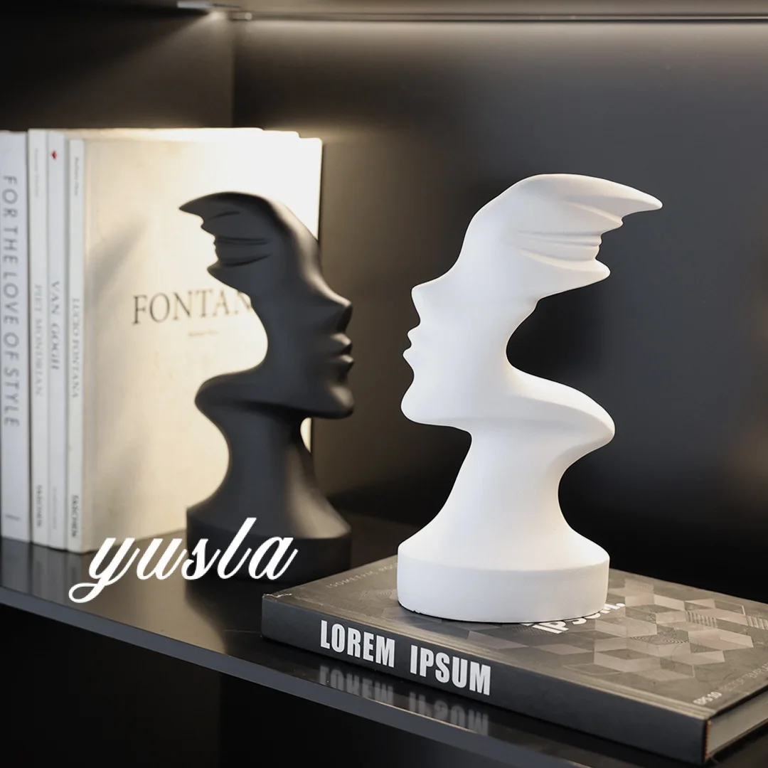 

Cross-border explosion abstract character ornament simple TV cabinet living room study villa sales office resin soft decoration