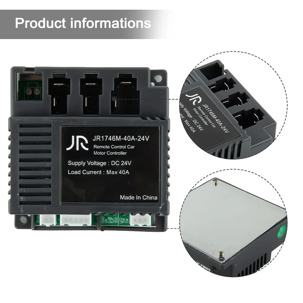 

For Children Electric Cart Replacement Control Box JR1746M 40A 24V with Remote Receiver Suitable for Ride On Toys