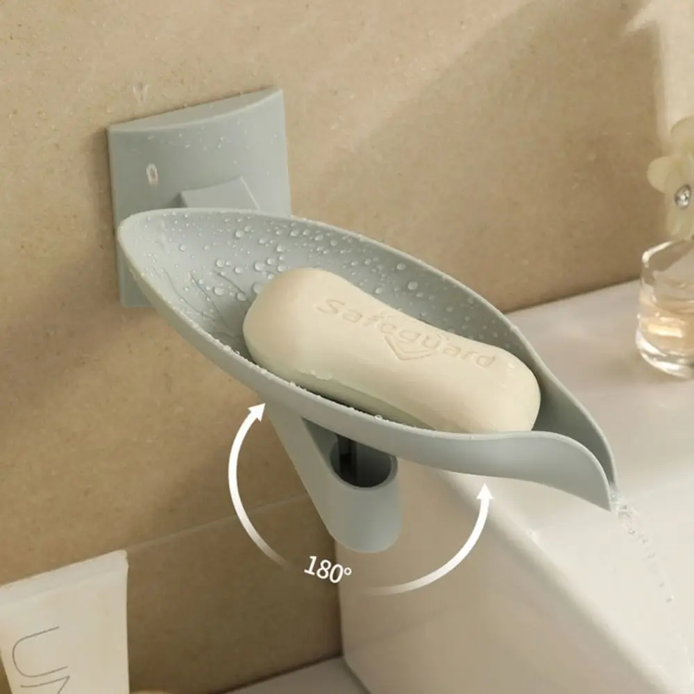 

3 шт. настенная мыльница в форме листа, регулируемый вращающийся держатель для мыла для ванной комнаты, самосливная вода, полипропиленовая мыльница, стирка