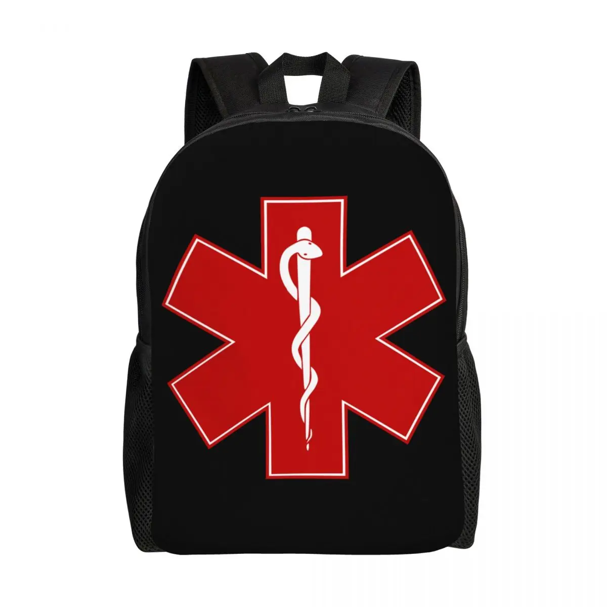 Emt Star Of Life Backpack for Men Women College School Students Bookbag Fits 15 Inch Laptop Emt Paramedic Medical Bags