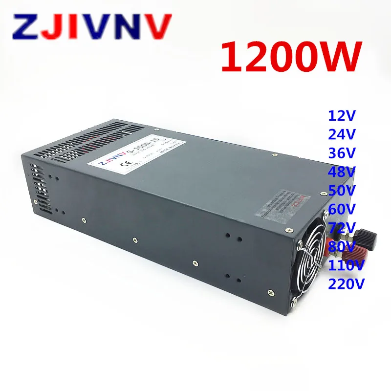 1200W Single Output Switching power supply Driver Transformers 12/24/36/48/60/100/200/90/80V 10 20A 25A CNC Machine DIY LED CCTV