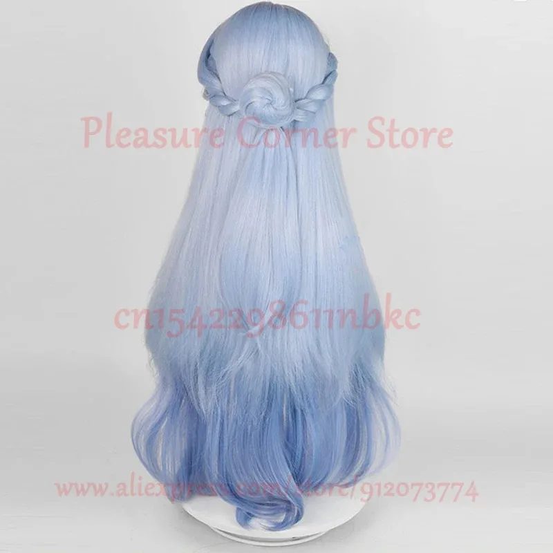 dd12Honkai ستار السكك الحديدية طويلة الأزرق التدرج شعر مستعار لعبة تأثيري مقاومة للحرارة الاصطناعية روبن الباروكات