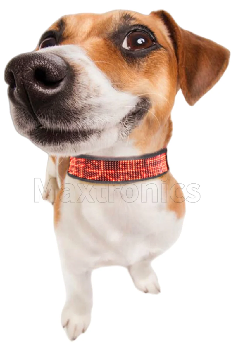 New RGB Pet LED Dog Collars USB Rechargeable Multilingual Flashing Light Up Screen Dog Collar Safe Luminous  Necklace Adjustable