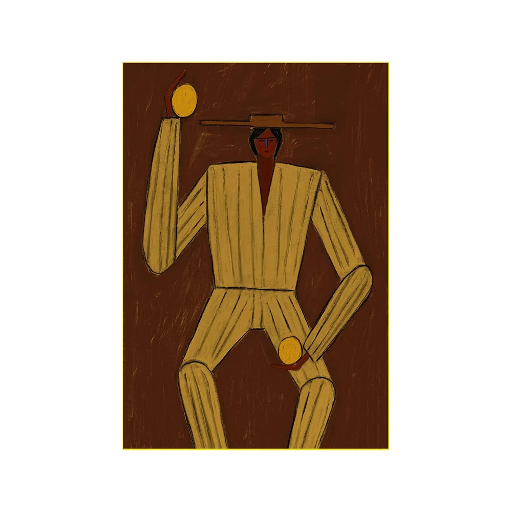 Nordic Ins stijl minimalistische moderne figuur canvas schilderij handgeschilderde woonkamer decoratie schilderij - afbeelding 2