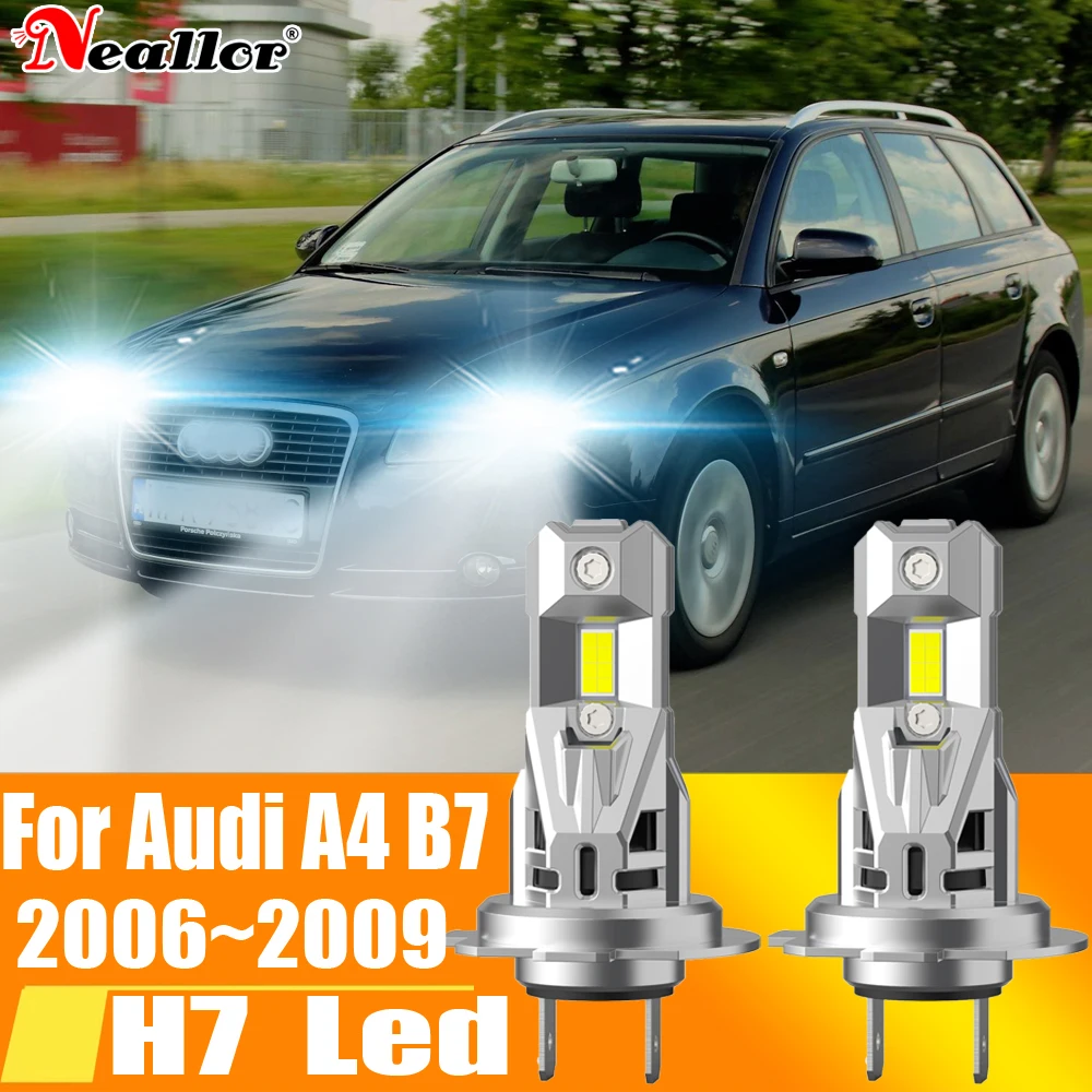 

2 шт., Автомобильные светодиодные лампы H7 Canbus H18 6000K 12 В 55 Вт для Audi A4 B7 2006 ~ 2009