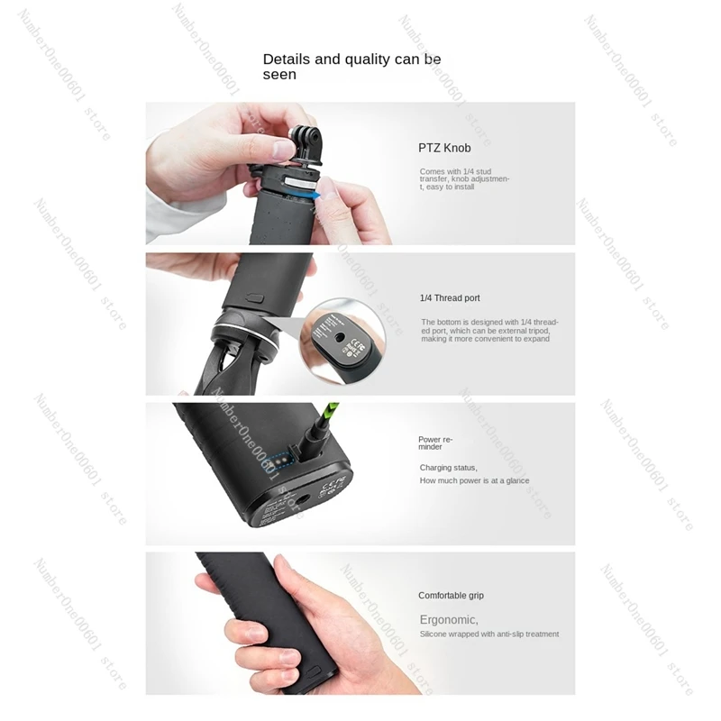 Universal Self-Timer Lever 10000Mah Power Bank Universal for Gopro Insta360 Action Sports Camera for Smart Phone