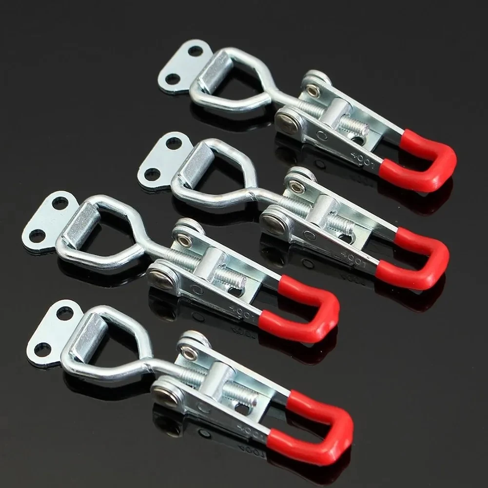 2/4PCS Heavy Iron Adjustable Buckle Lock Clamp Box Buckle Clamp Door Bolt Type Quick Clamp Accessory Horizontal