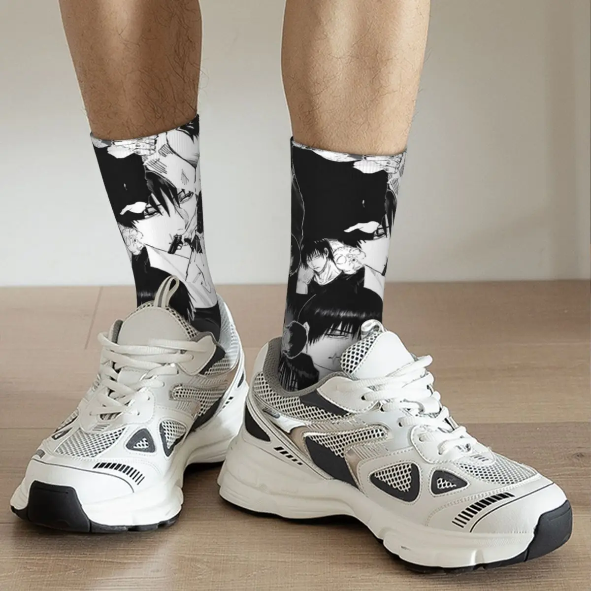 T-Toji Fushiguros Manga Knife Socks Harajuku High Quality Stockings All Season Long Socks for Unisex Valentine's Day Gifts