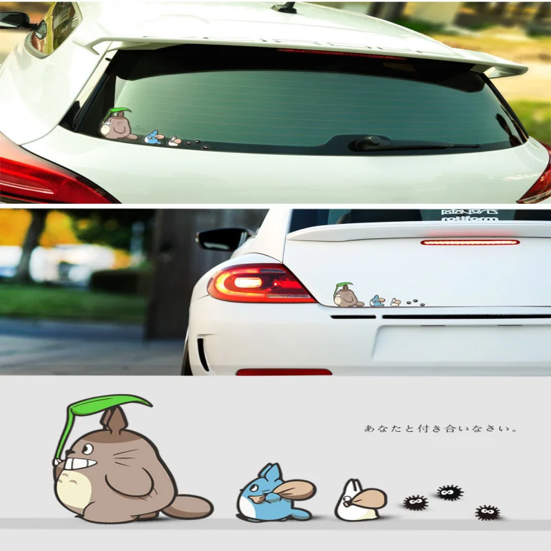 Totoro car sticker car body helmet personality creative cute waterproof change decorative fashion car sticker view 4