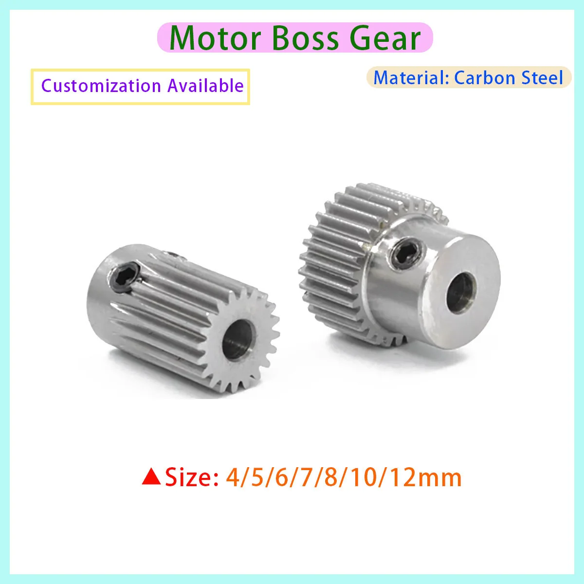 20T/22T/24T/25T/28T/30T/32T/35T/40T/50T/60T 45 # Carbon Steel 0.5M Spur Gear Material Aperture 4mm-12mm