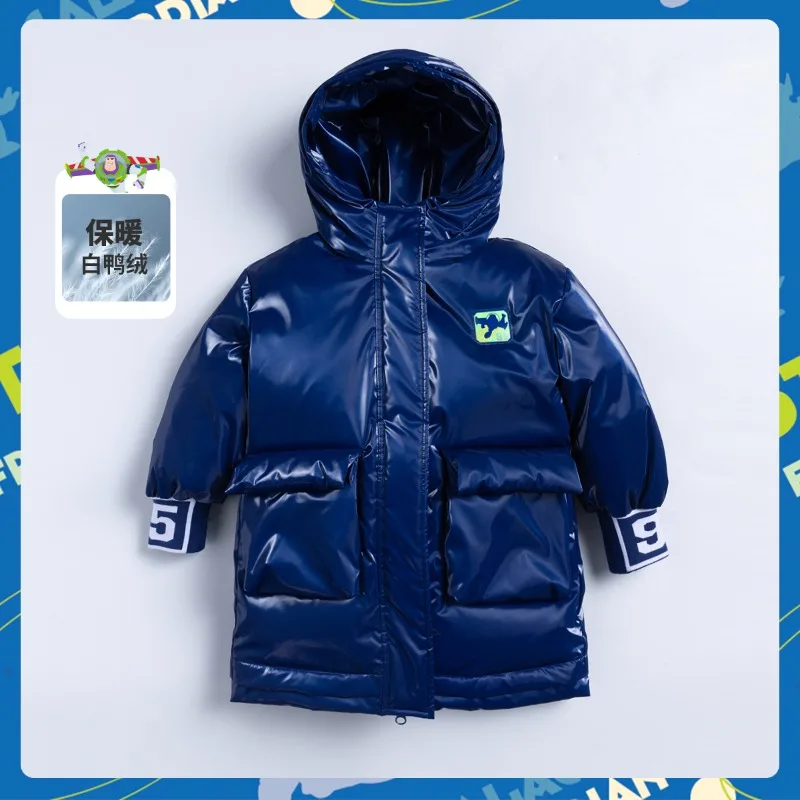 Disney Buzz Lightyear New Cute Boys Winter Comfortable, Soft, Warm, Fashionable and Casual Cartoon Hooded Windproof Down Jacket