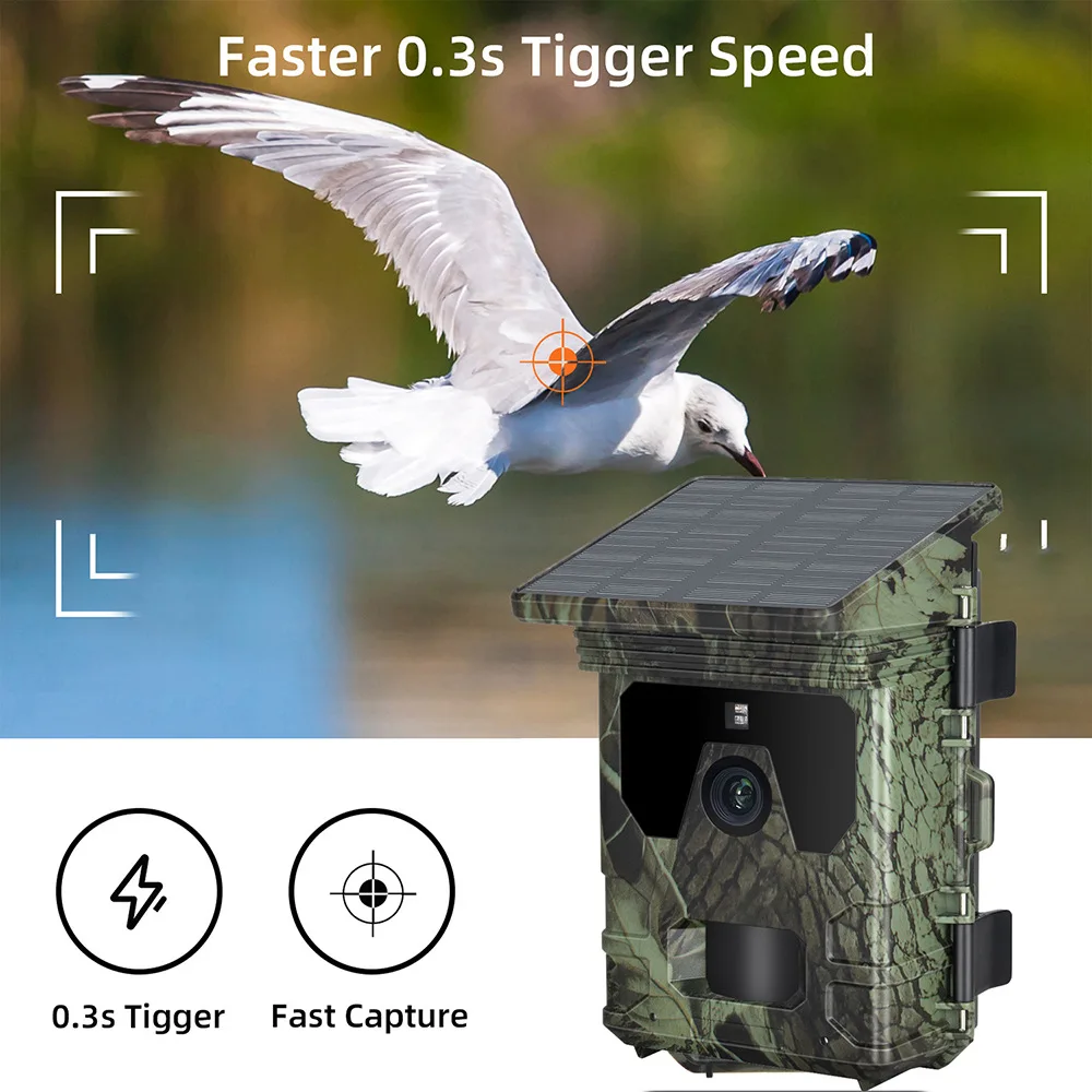 HC-600A Solar Powered Night Vision Trail Camera 50MP 4K Hunting