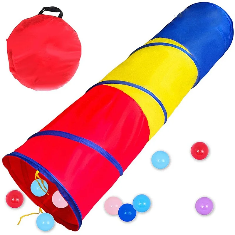 Portable Colorful Kids Tunnel Tents Toy Crawling Tunnel Foldable Folding Indoor Kids Play House Tent Girls Boy Room Decoration