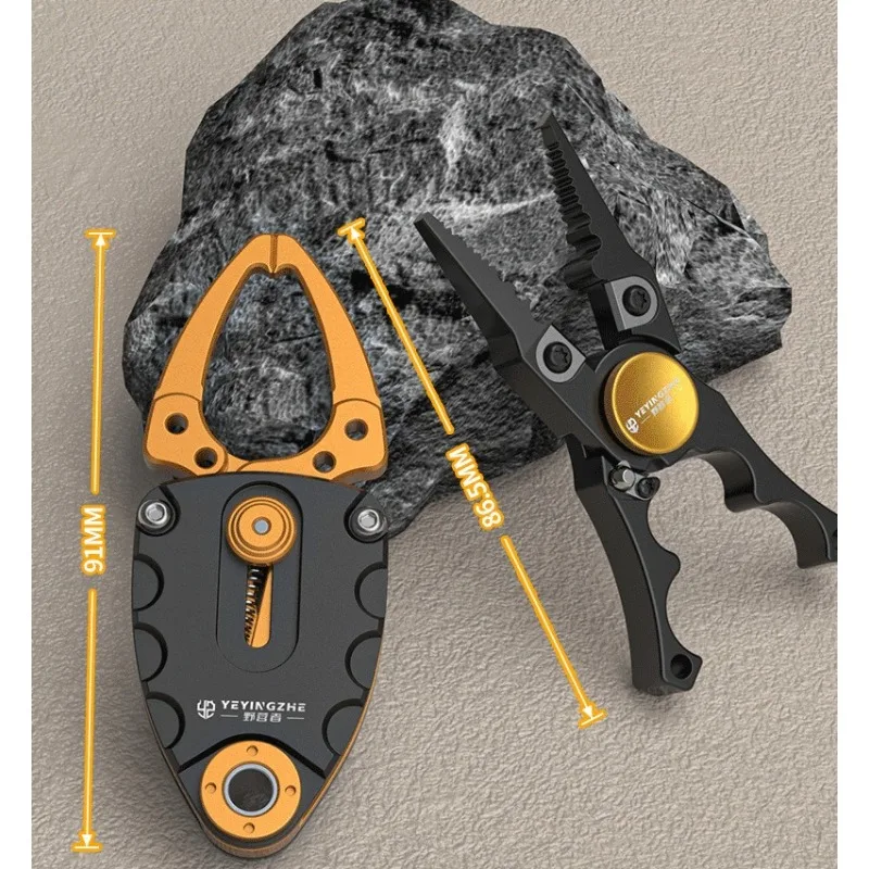 

Heavy-Duty Mini Fish Gripper & Pliers - Aluminum, Multifunctional for Big Game & Micro Lure, Easy Hook Removal & Knot Tying