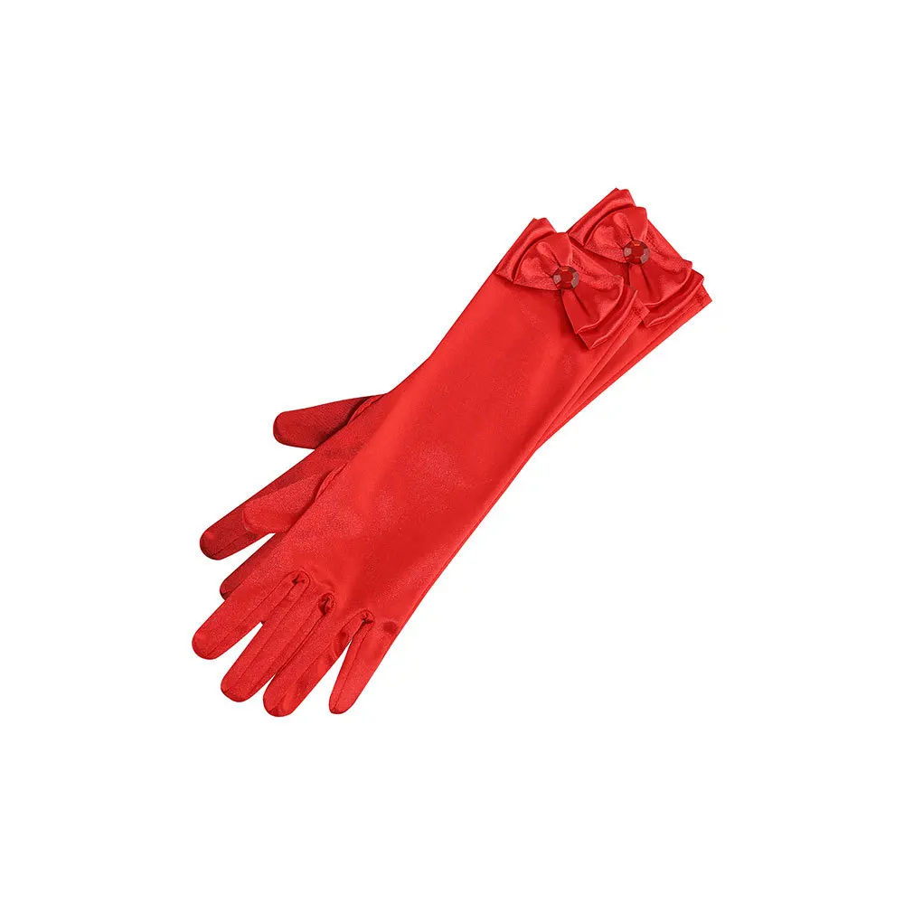 Gants de Princesse Longs en Satin pour Fille, Costume avec Nministériels ds, Document Bonbon, Formel pour Enfants de 3 à 8 Ans, Anniversaire