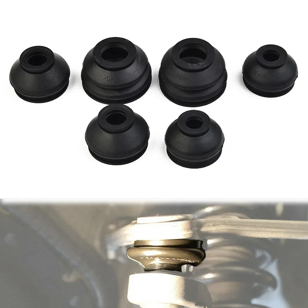 6Pcs Ball Joint Boots Suspensions Steerings Dust Cover Track Tie Linkage Rubber Dust Boot Covers Track Rod End Replacement Kit