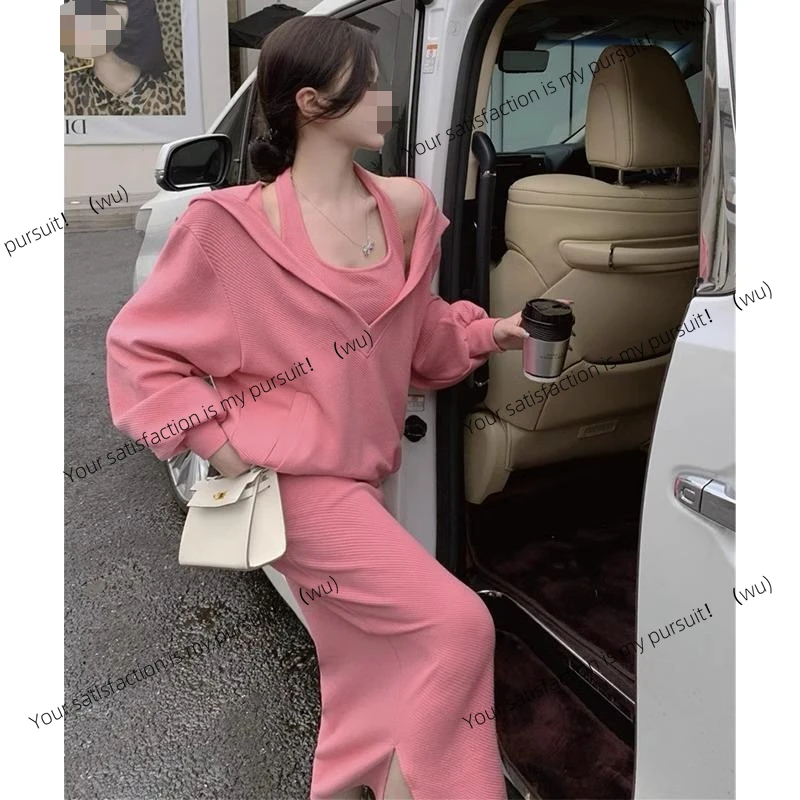 Altersreduzierung und dünner Anzug im ausländischen Stil für Damen in großen Größen, zweiteiliges Kleid mit Fleischbedeckung