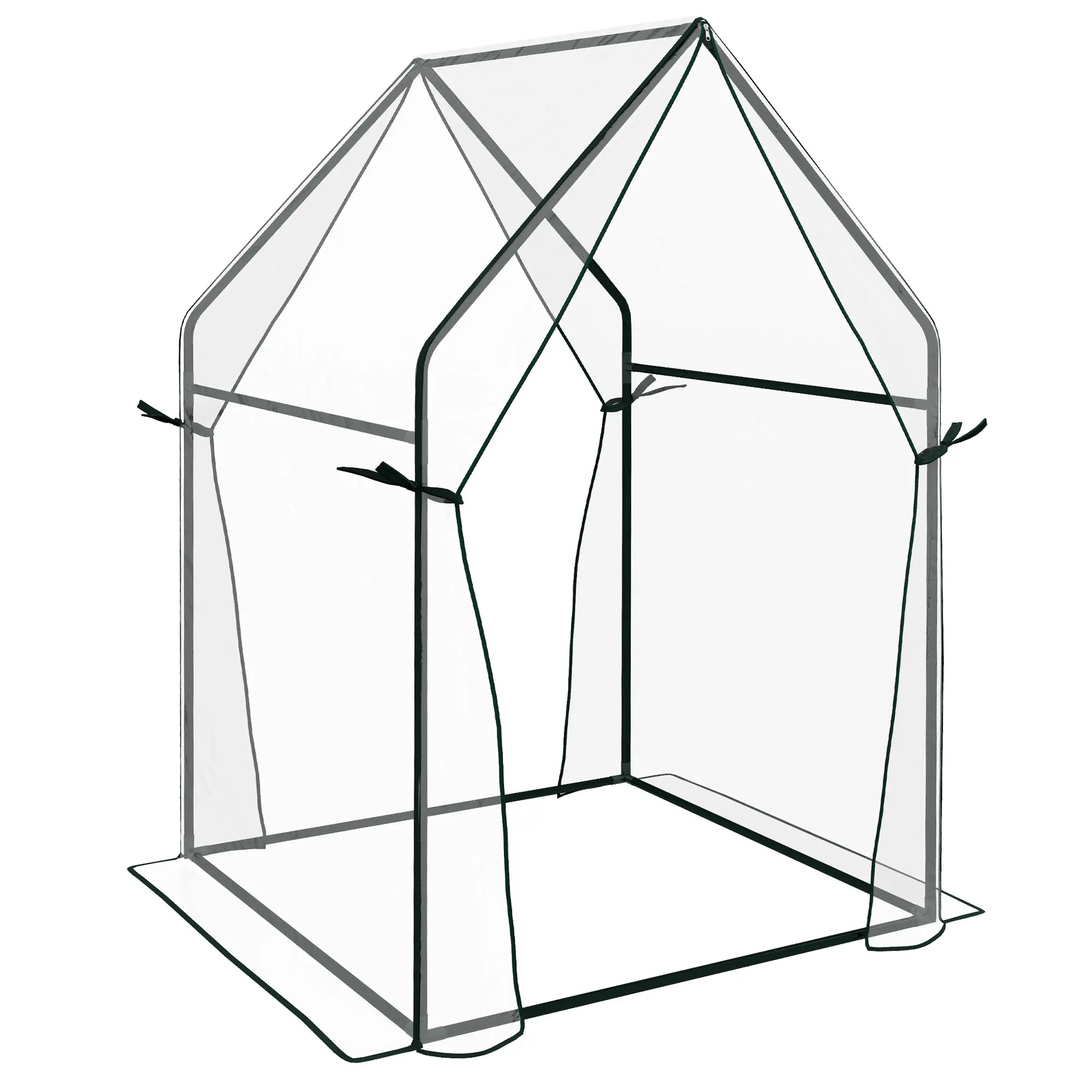 Outsunny garden greenhouse with 2 doors anti-UV 90x90x145 cm transparent