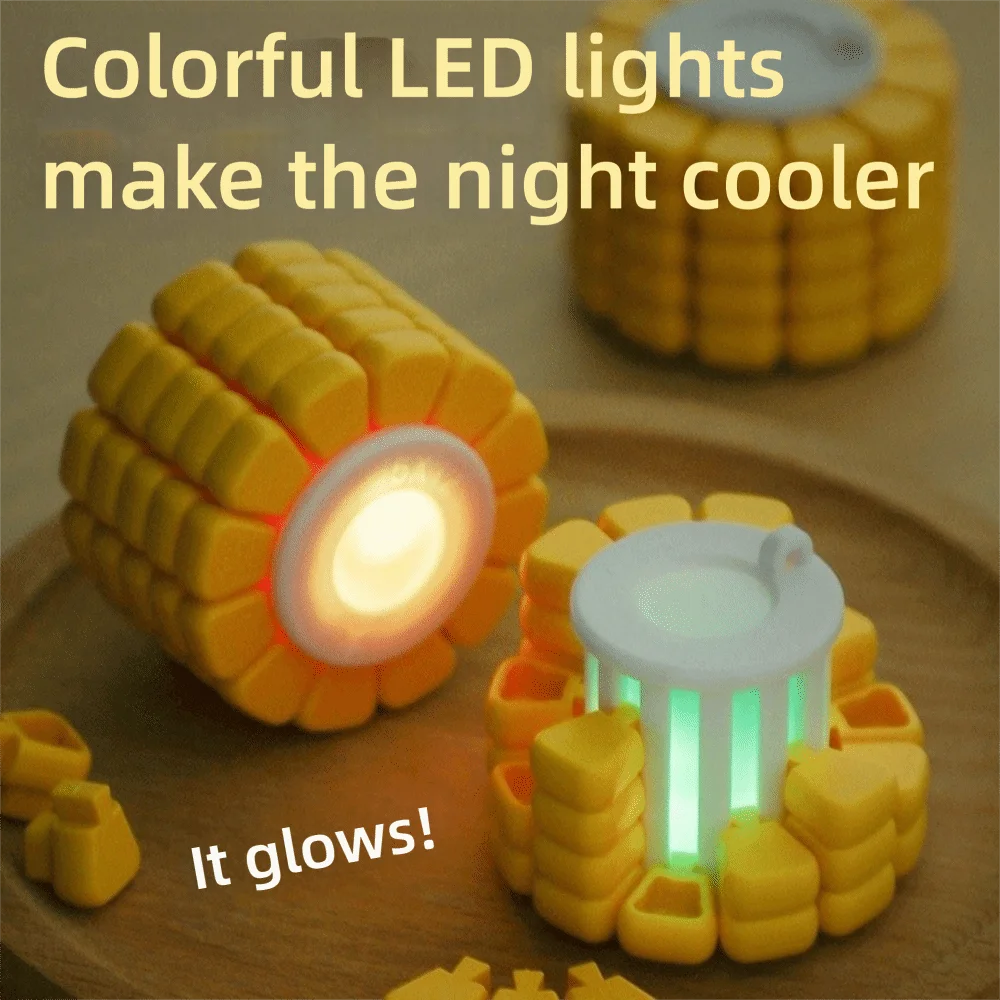 Regali di Natale con luce Puzzle 3D Ciondolo Alleviare lo stress Multi cambiamento Cubo magico di mais Fai da te Assemblare Puzzle Bambini adulti