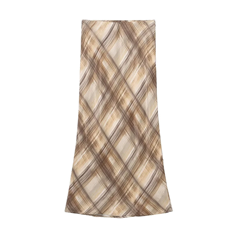 กระโปรงยาวพิมพ์ลายวินเทจสำหรับผู้หญิง ปี 2026 แฟชั่นใหม่ ผ้าซาติน หรูหรา สำหรับงานปาร์ตี้ กระโปรงยาวลำลองสไตล์ไฮสตรีทสำหรับผู้หญิง ﻿