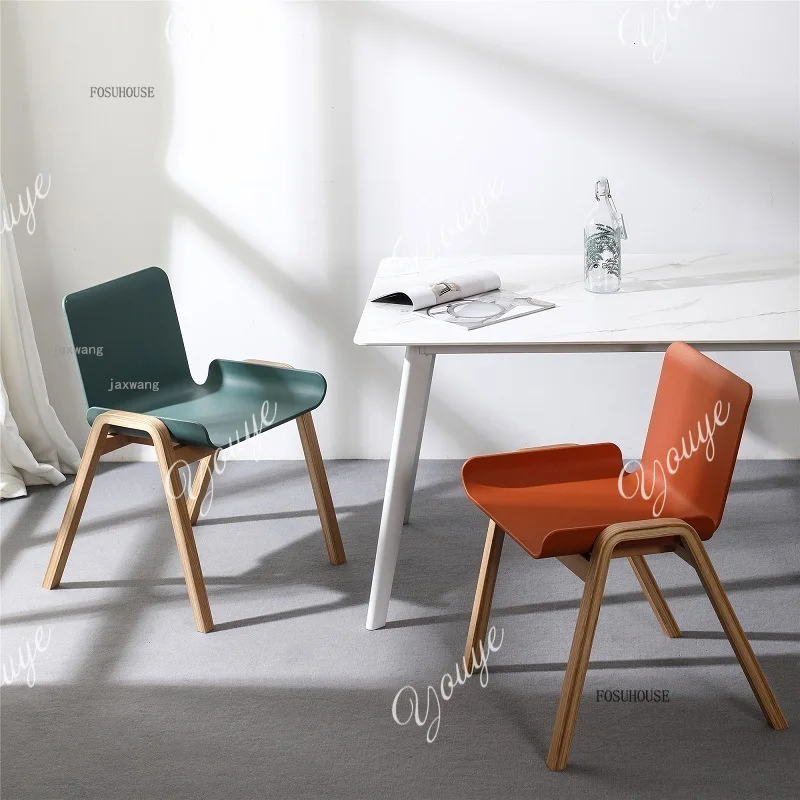 

Modern Solid Wood Living Room Chair Designer Plastic Backrest Armchair Industrial Lounge Chair for Household Bedroom Furniture