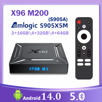X96 M200 Android 14 Smart TV BOX Amlogic S905X5M 4GB 32GB 64GB 2.4G/5G Dual WIFI BT 1000M LAN AV1 4K Media Player Set Top Box