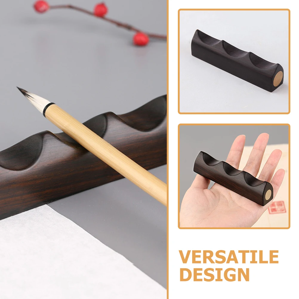 

Wooden Calligraphy Holder Brush Stand Chinese Style Ink Pen Rack Storage Organizer Pen Rack for Sumi Writing Brush for Family