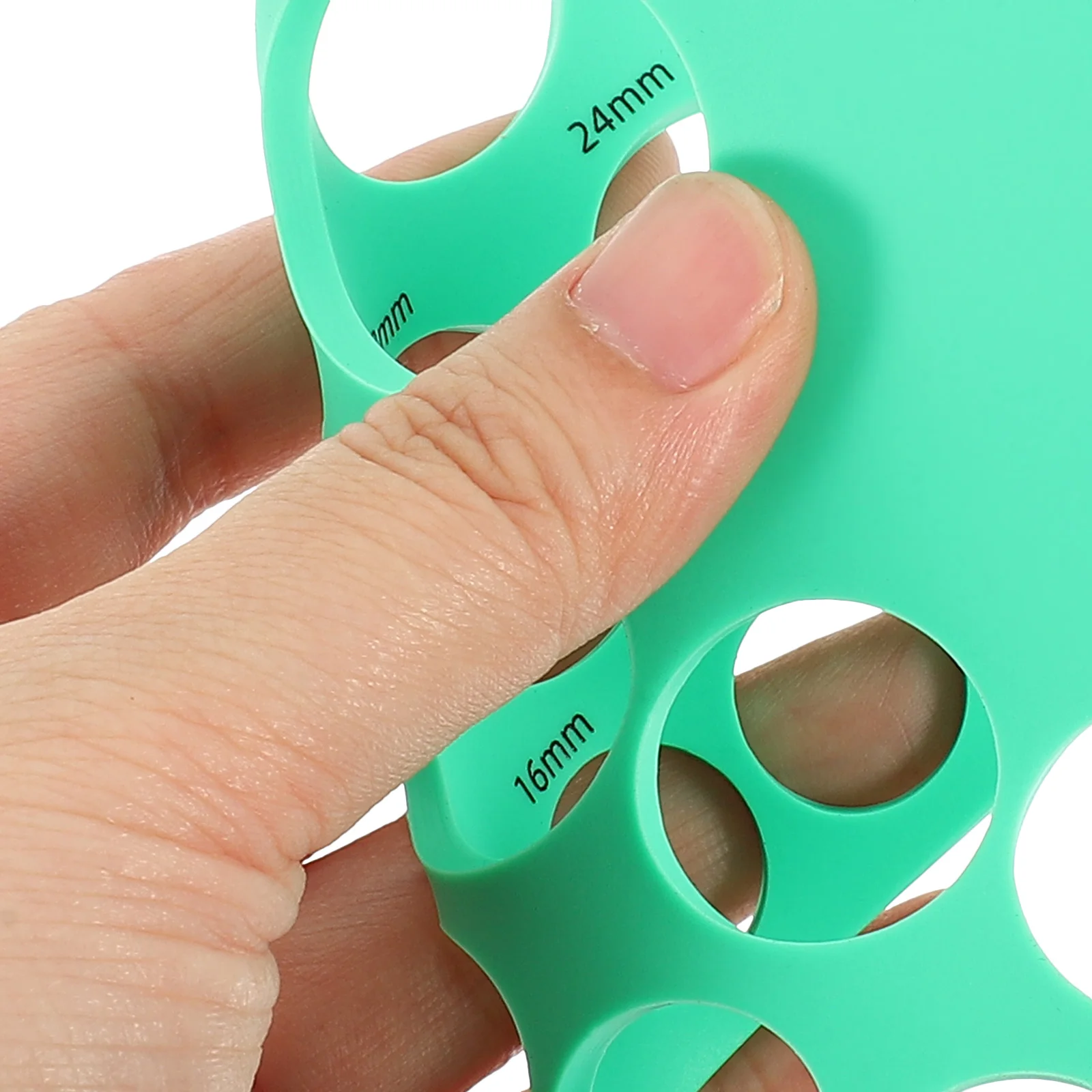 

2 Pieces Green Single Sided Silicone Pacifier Measuring Ruler Nipple Sizer Tool Cloth Tape Silica Gel Card Flange Size Measure