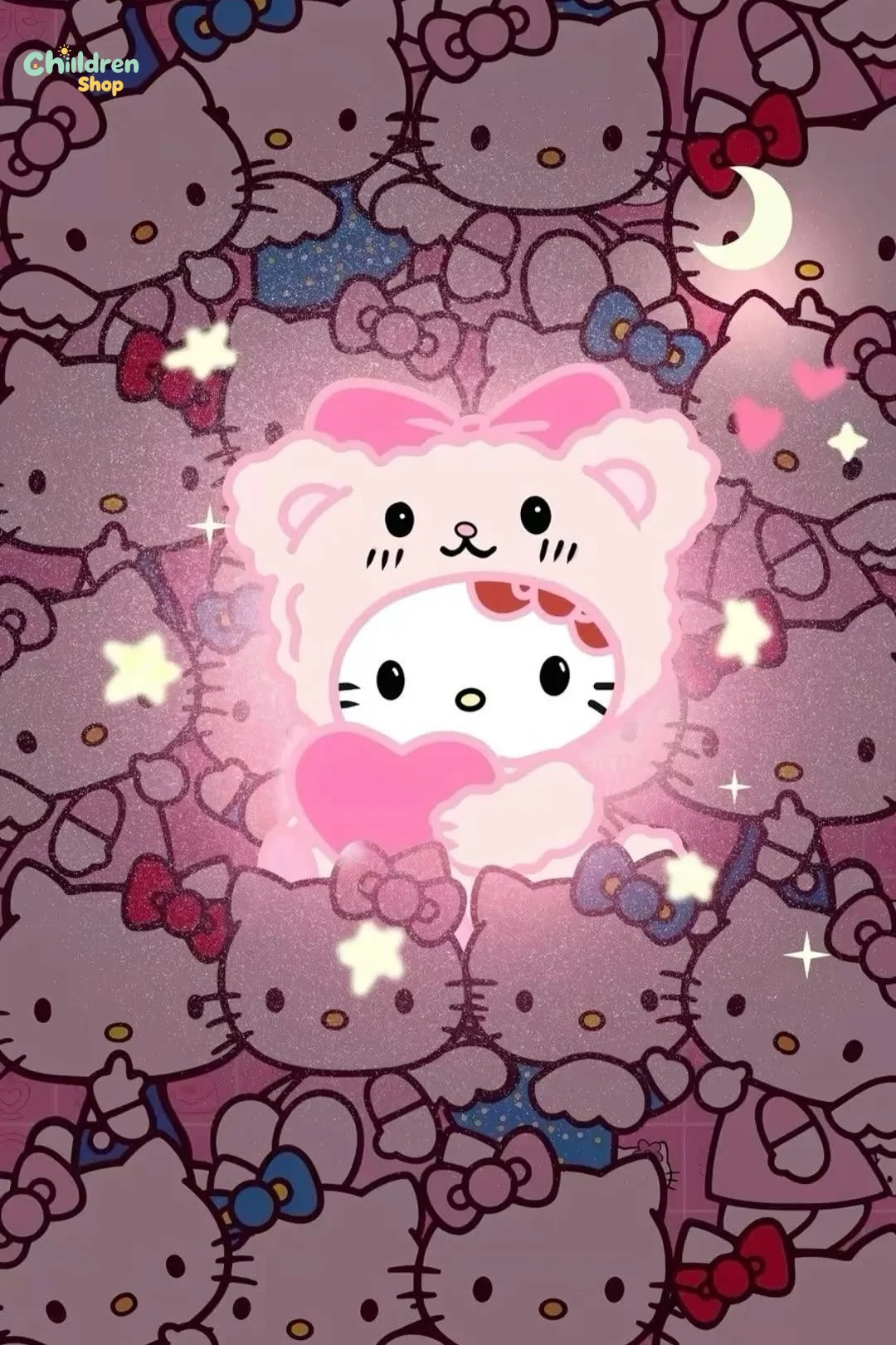 5D DIY Sanrio Hello Kitty My Melody Diamond Painting Full Drill Cherry Blossom Fruit Mosaic Home Gift,No Frame