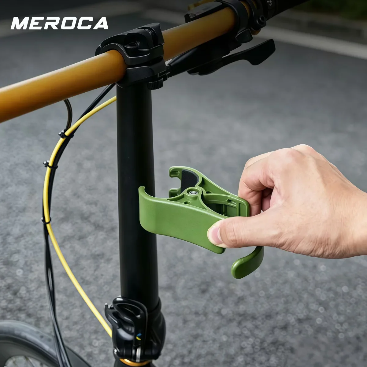 MEROCA Bicycle Quick-Release Cup Holder For Dahon / Brompton Folding Bike Bottle Cage - Fit 32-35mm Seatpost Black/Orange/Green