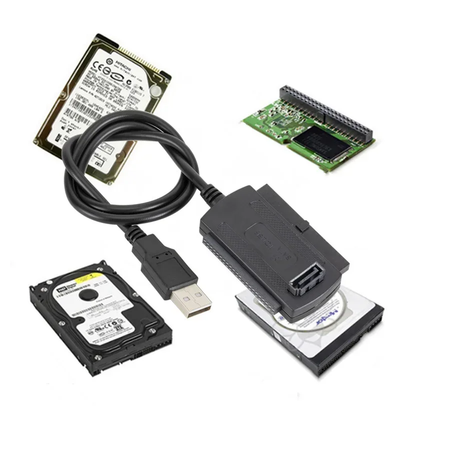 3in1 USB 2.0 IDE SATA 5.25 S-ATA 2.5 3.5 Inch Hard Drive Disk HDD Adapter Cable for PC Laptop Converter