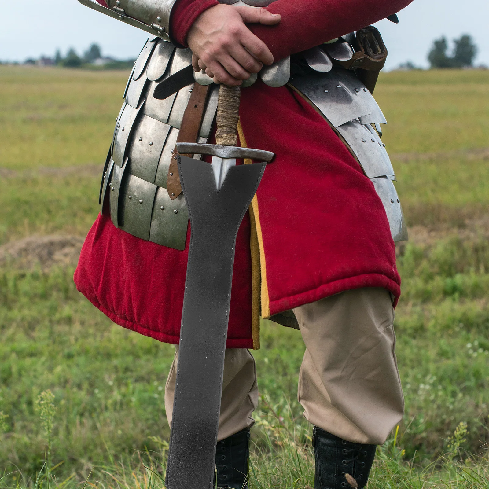 

Protective Swords Sleeve Heavy Duty PU Construction Strong Sewing Edges Rainproof Storage for Long Blade Secure Shoulder