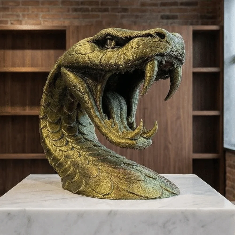 Funny Snakehead Ornaments Decorations Multi-functional 3D Printing Ornaments Halloween Creative Desktop Accessory