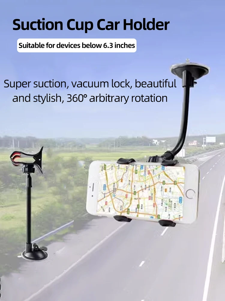 Car Phone Holder Mount Cell Phone Stand Windshield Dashboard Car Mount 360 Rotation for iPhone 15 14 13 12 11 Max Samsung Xiaomi image 2