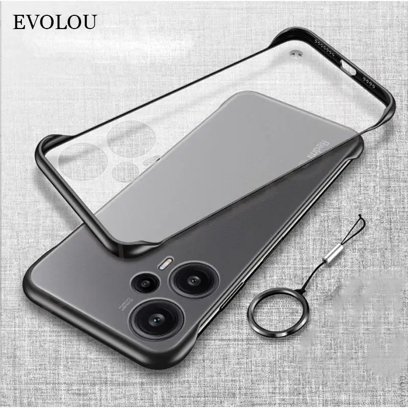 POCO F5 Frameless Phone Case For Xiaomi Poco F 5 5G F5 Pro Redmi Note 12 Turbo Note12 Pro Plus K60 Pro Matte Hard PC Back Cover