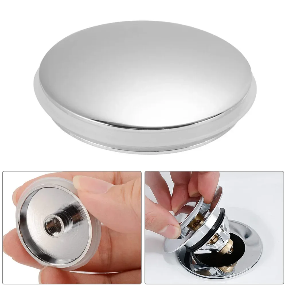 

Replacement Sink/Basin Waste Plug Cap Easy Pop-Up Click Clack Chrome 38mm Bathroom Tub Drain Drainer Strainer