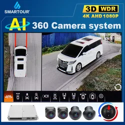 Smartour AI 3D 360 Camera Surround View System Driving With Bird View Panorama System Car Camera 4 CH Rear/Front/Left/Right