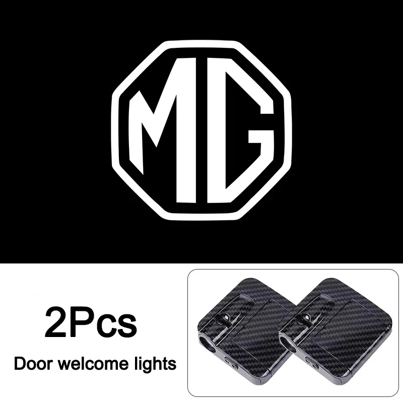2Pcs MG Emblem LED HD Car Door Welcome Projector Lamp Decor Accessory Fit MG ZS EV HS EHS PHEV MG3 MG4 MG5 MG6 MG7 GT ZR RX5 RX8