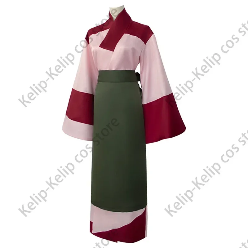 Disfraz de Anime Inuyasha Sango, delantal de Halloween, uniforme con forro para adulto, hombre, mujer, fiesta de Carnaval, traje de kimono japonés