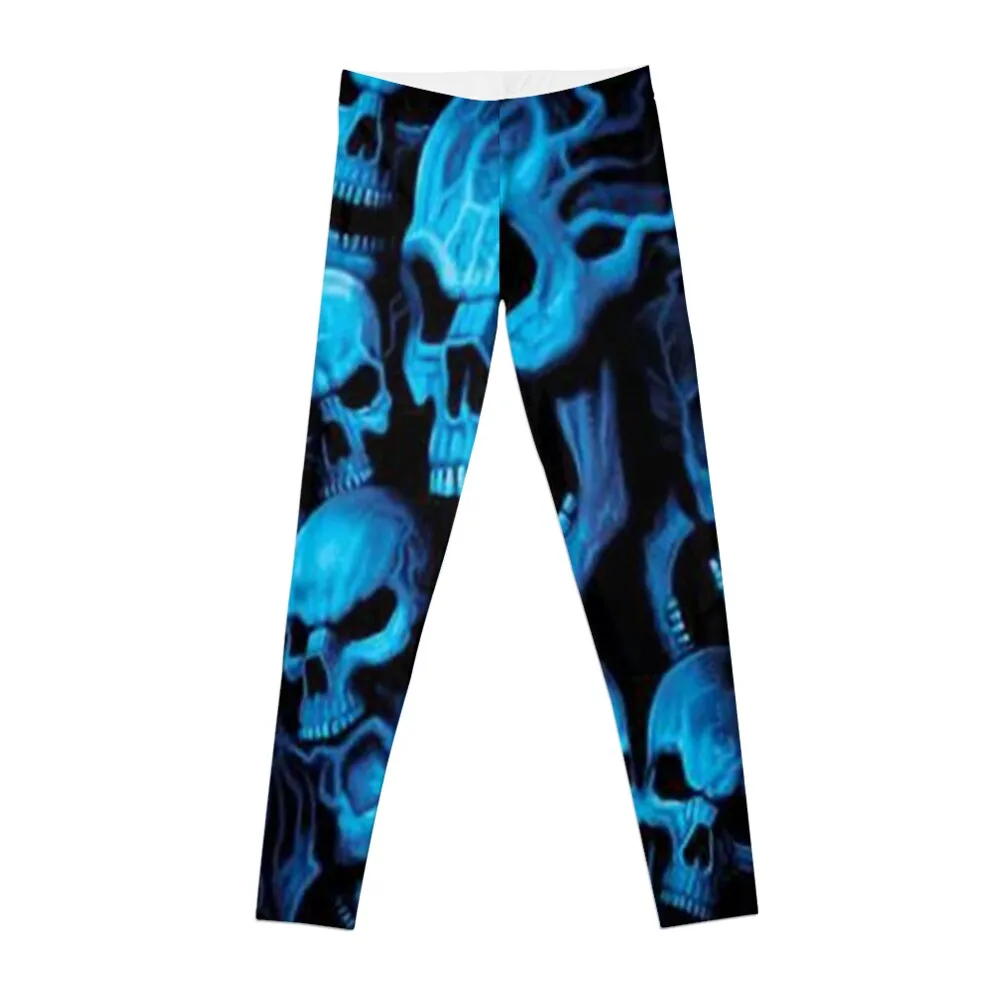 

Blue Neon Skulls Souls Leggings harem pants workout clothes for Womens Leggings