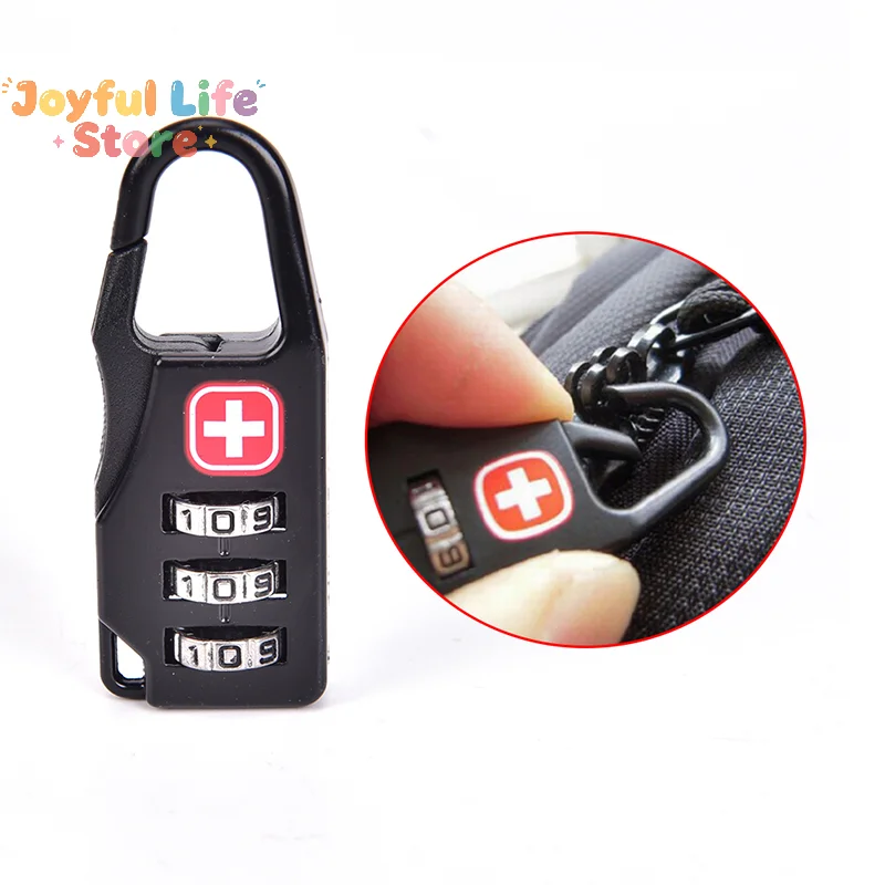 1pc Outdoor Backpack Handbag Zipper Lock Anti Theft Portable Mini Combination Code Number Lock for Travel Backpack Accessories
