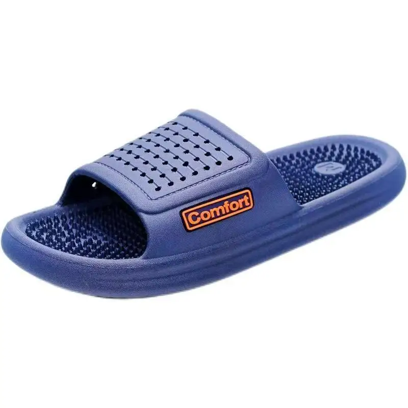 Man's Summer New One Word Hollow Slippers Soft Sole Non Slip Anti Odor Home Slippers Bathroom Slippers Outdoor Slippers